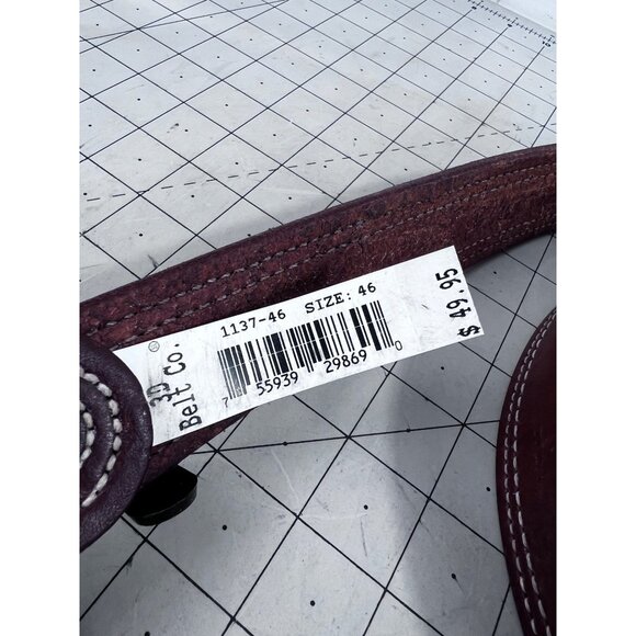 Men’s  Brown Leather 3D Belt Co.  Sz. 46 Genuine Leather USA Metal Buckle New - Picture 4 of 8